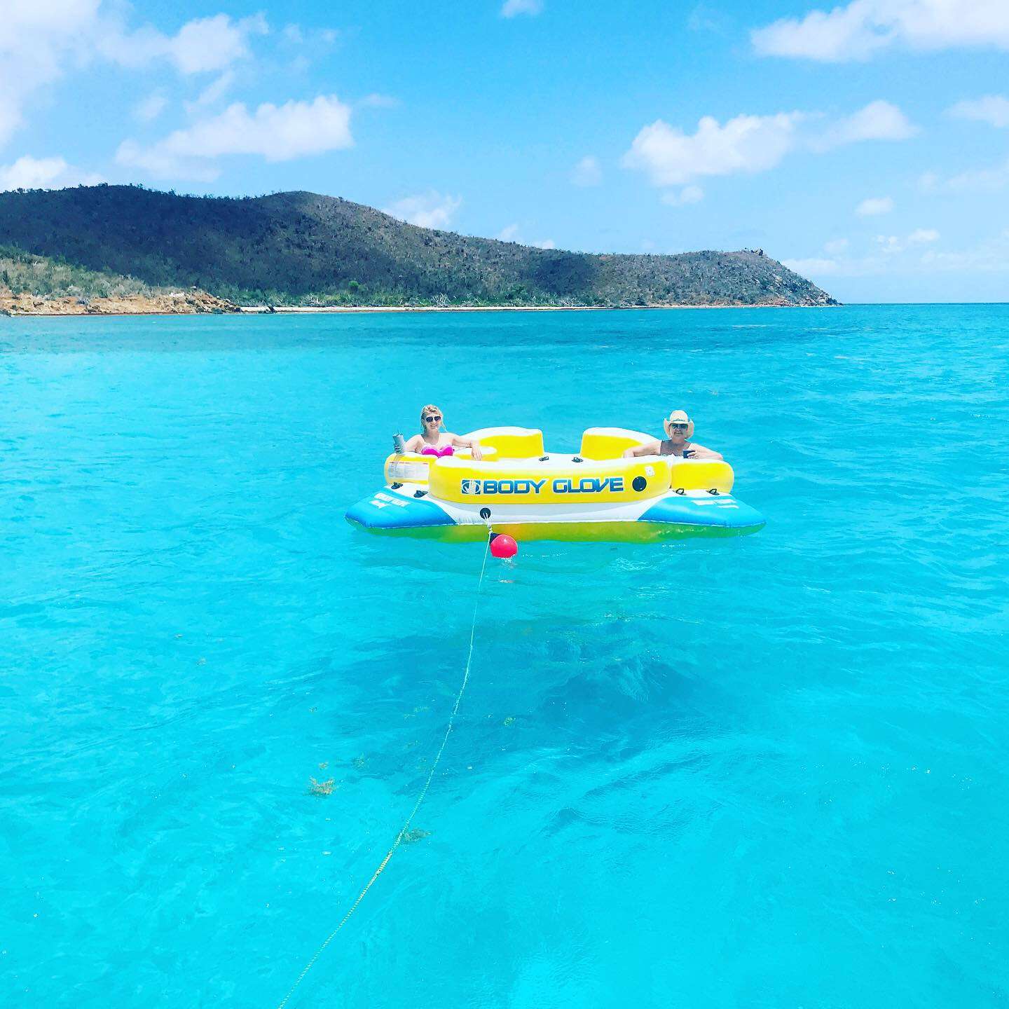 Floating with a cocktail! 