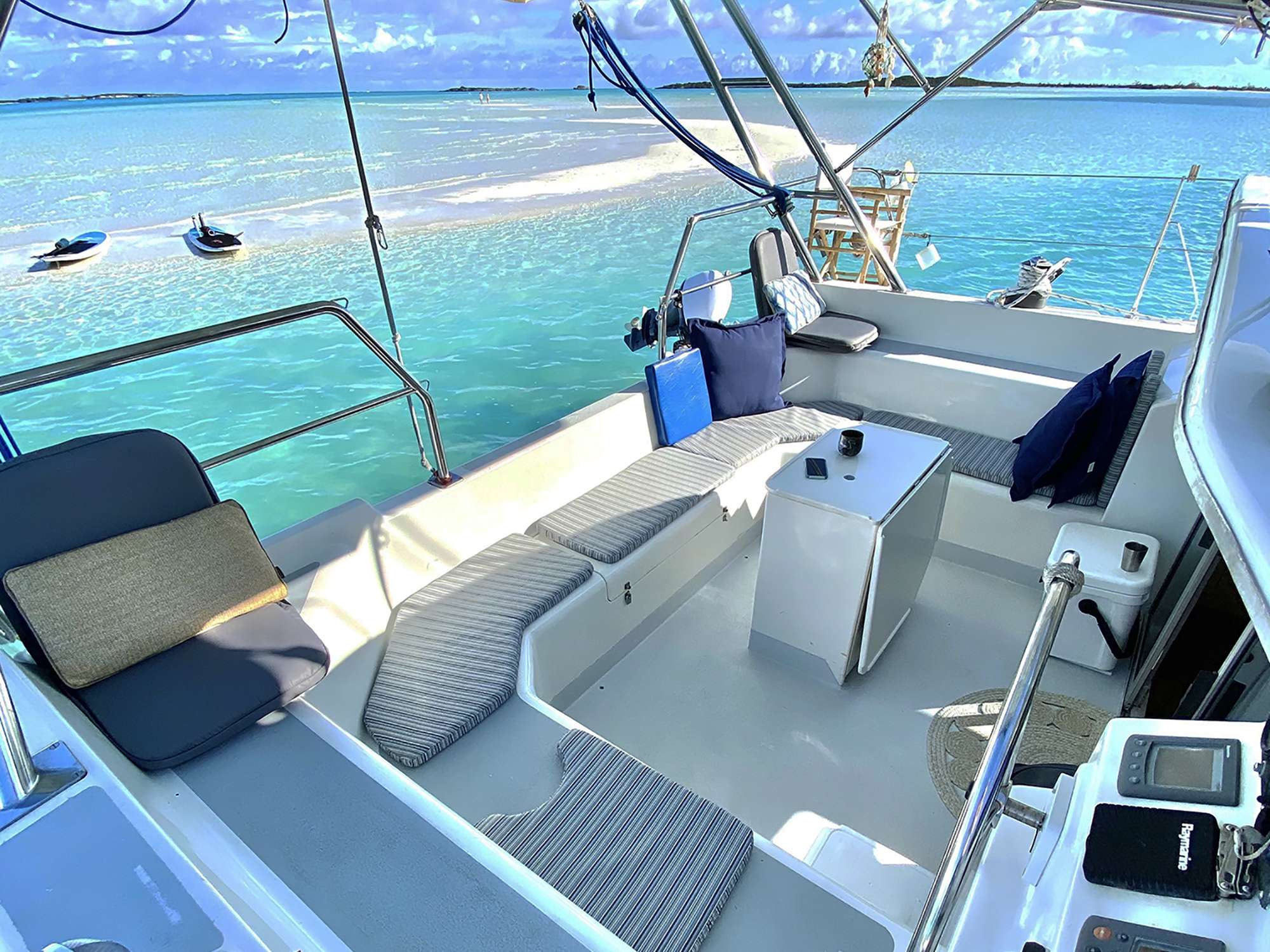 RUBICON Yacht Charter - Aft Dining and Seating Area