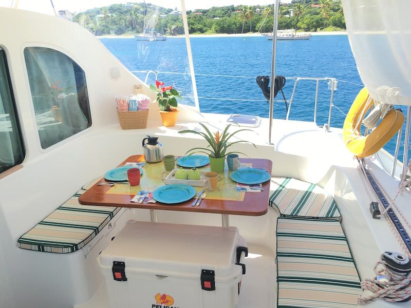 Bright and comfortable outdoor seating area.