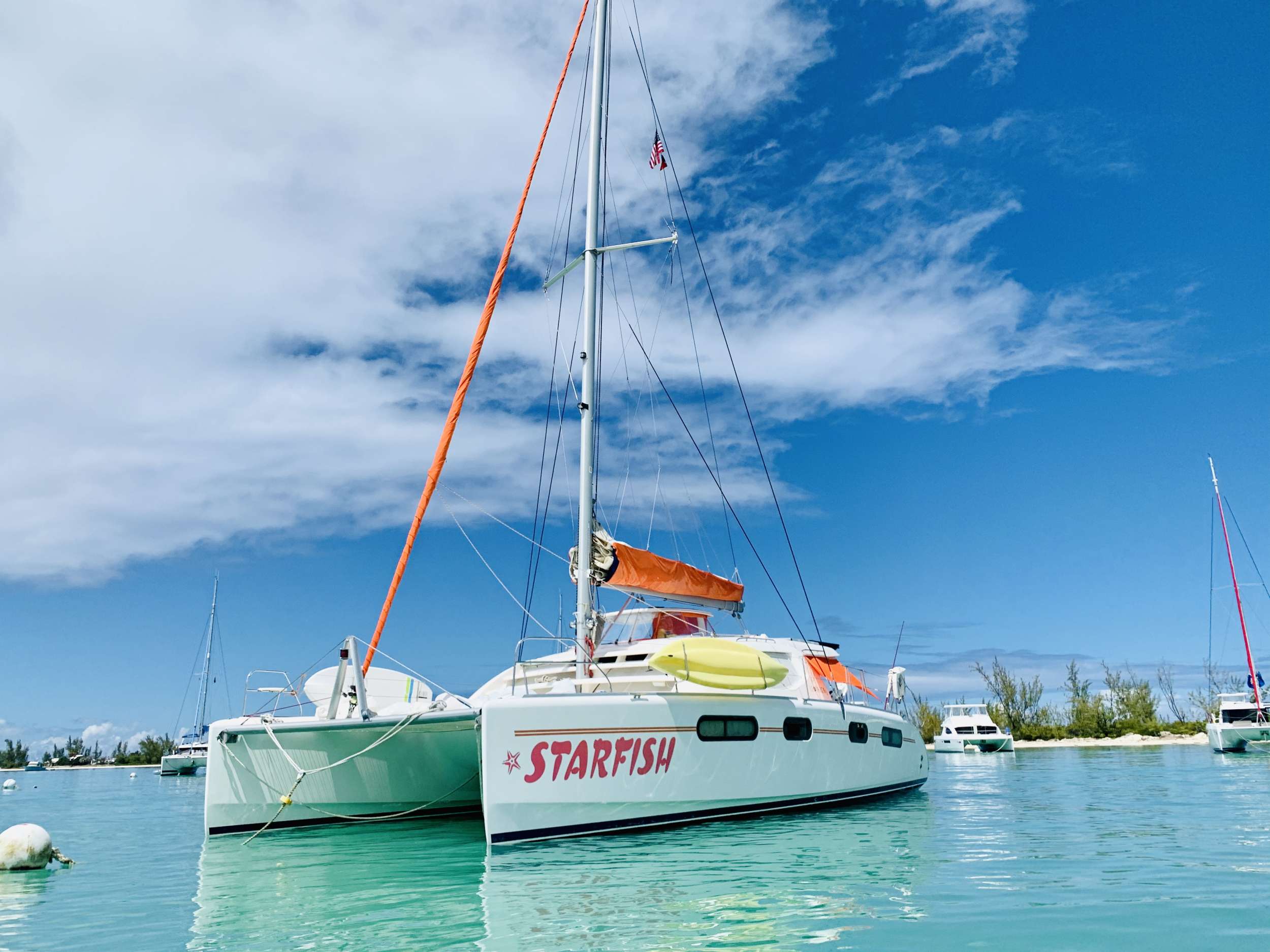Award Winning Yacht:  2018 USVI Charter Yacht Show &ndash; &ldquo;Best in Show&rdquo; Runner-up (under 52&rsquo; yacht category)
Starfish is an immaculate and beautifully decorated 46' Robertson &amp; Caine Leopard catamaran. She sleeps 6 guests in 3 cabins with en suite heads and separate shower compartments.  (A 4th cabin and head is reserved for the crew.)  Live your dream aboard STARFISH!  Your crew, Sam and Jen, are longtime sailors who are now entering their 5th season of graciously hosting guests aboard STARFISH.   They are ready to welcome you aboard so that they may provide you with the very best in service, memorable experiences , and wonderfully pleasing menus tailored to your preferences.  