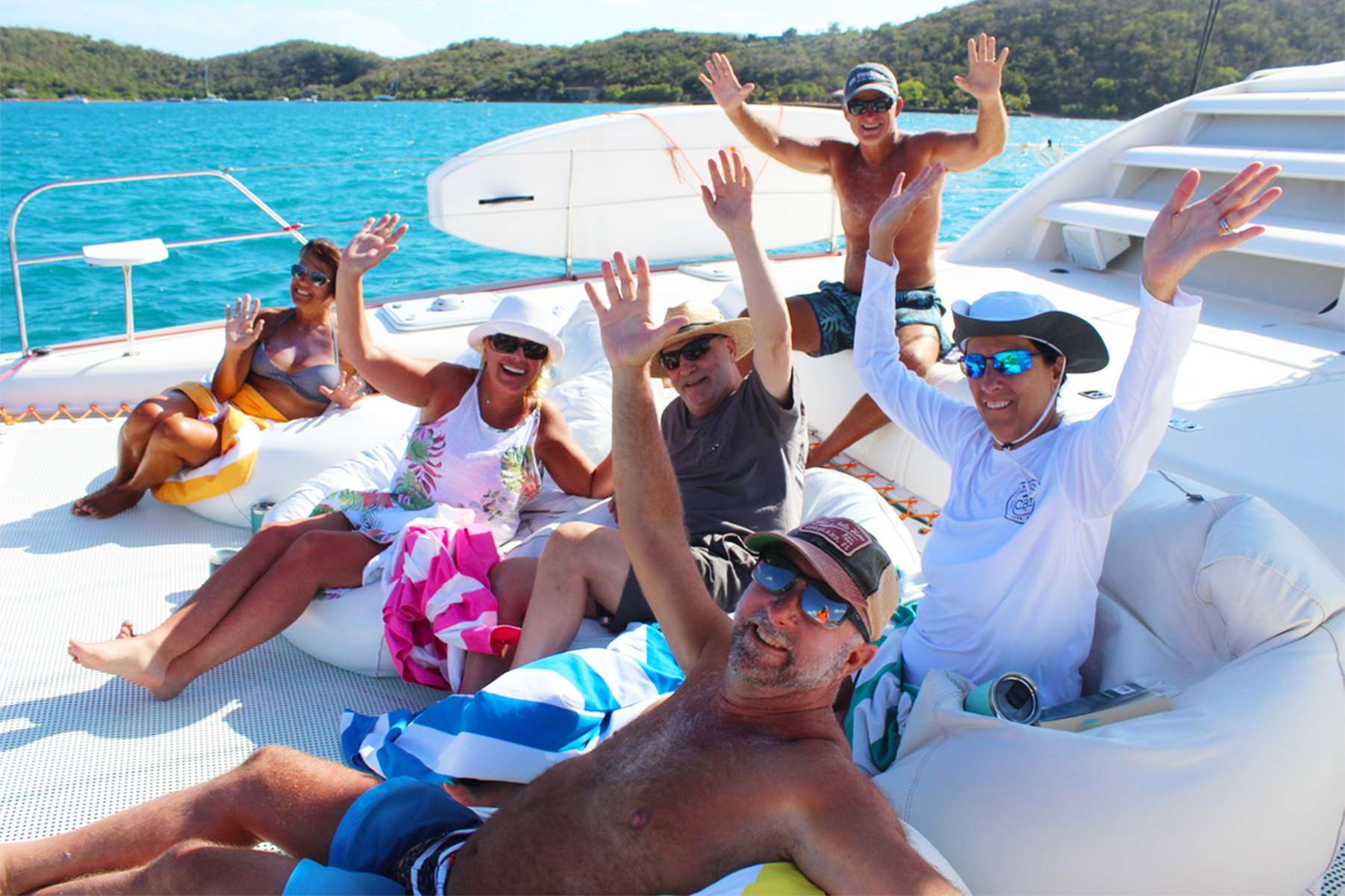 STARFISH Yacht Charter - Lots of bean bags and room on the front deck for socializing and chilling!