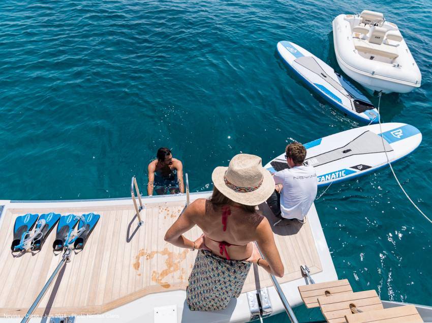 NEYINA Yacht Charter - Back with dinghy &amp; watertoys