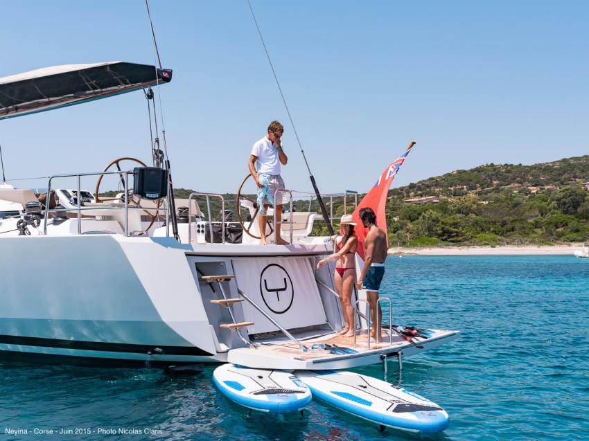 NEYINA Yacht Charter - Shower, water toys and swim platform