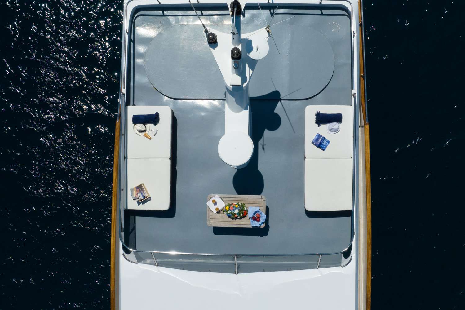 ELENA Yacht Charter - Third Deck Sunbathing
