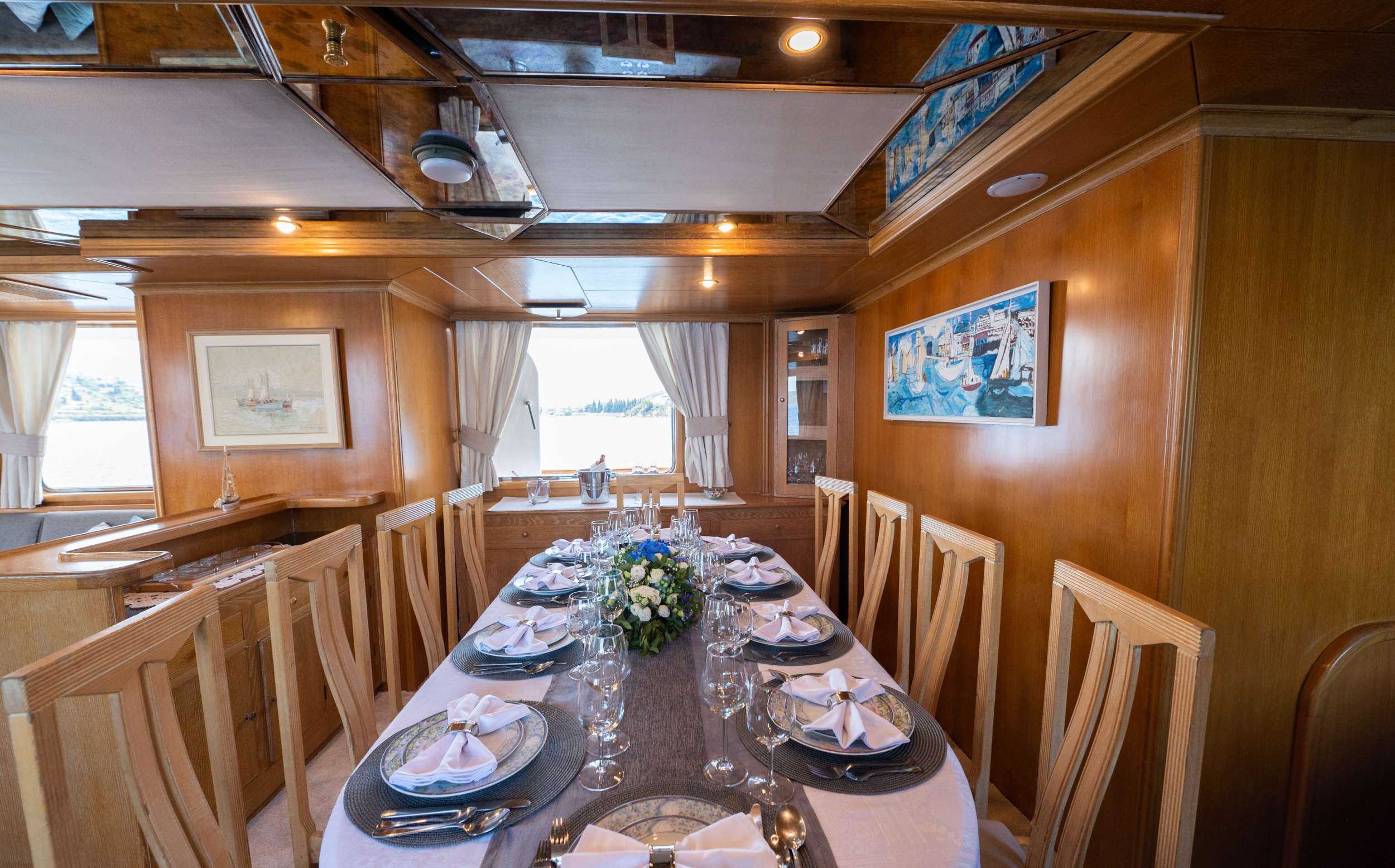 ELENA Yacht Charter - Dining Area