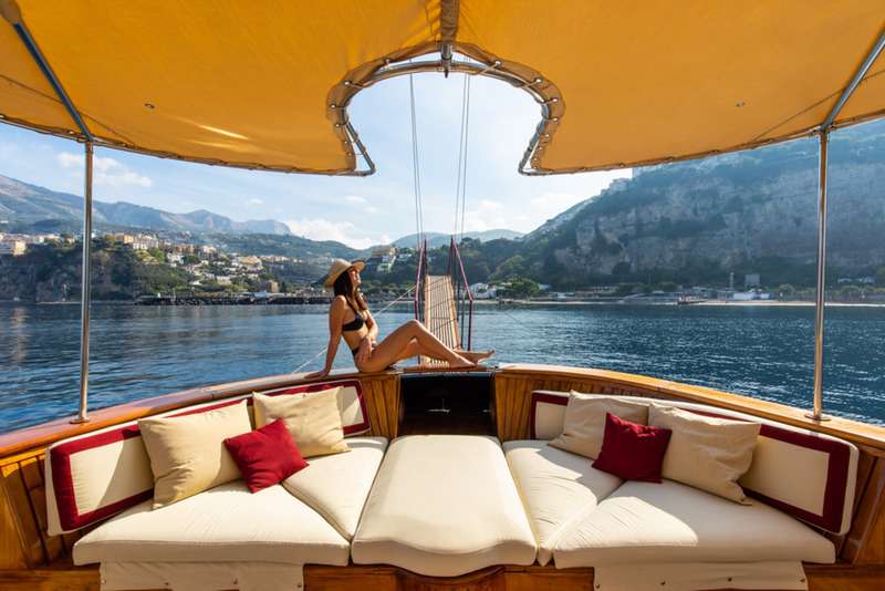DP MONITOR Yacht Charter - Aft deck sofa