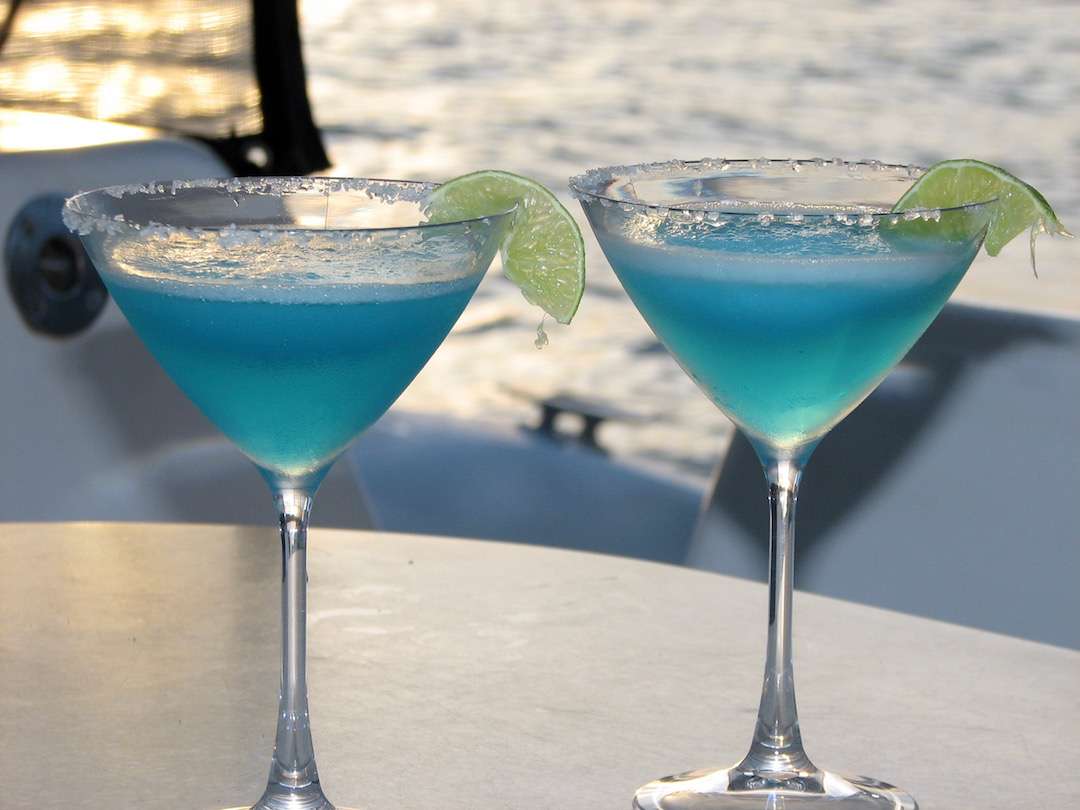 The signature Turquoise Turtle cocktail
