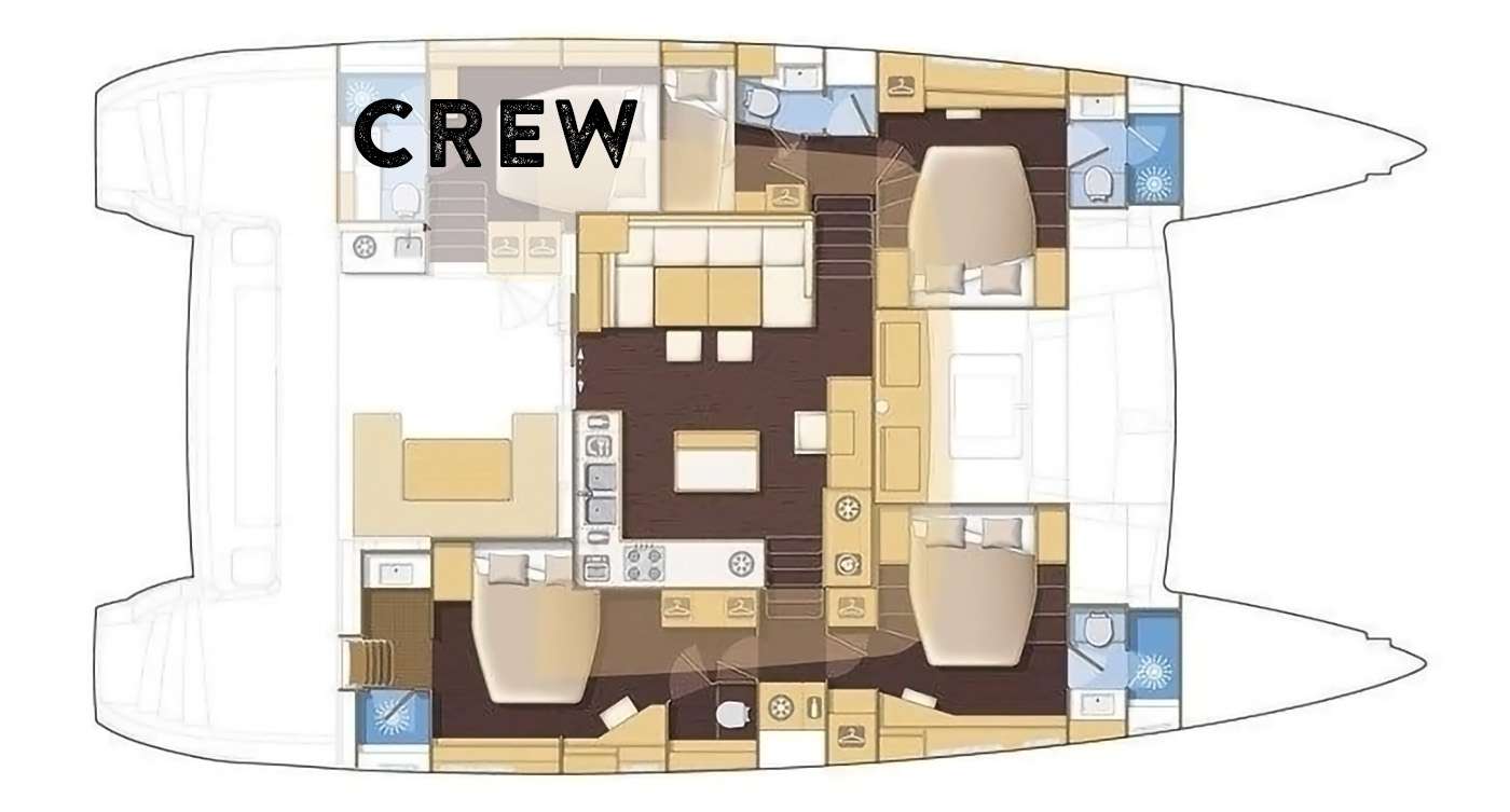 Explore the layout and specifications for ALTESSE, a 56 ft Sailing Catamaran