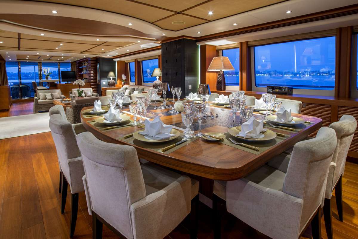 SIROCCO Yacht Charter - interior dining area