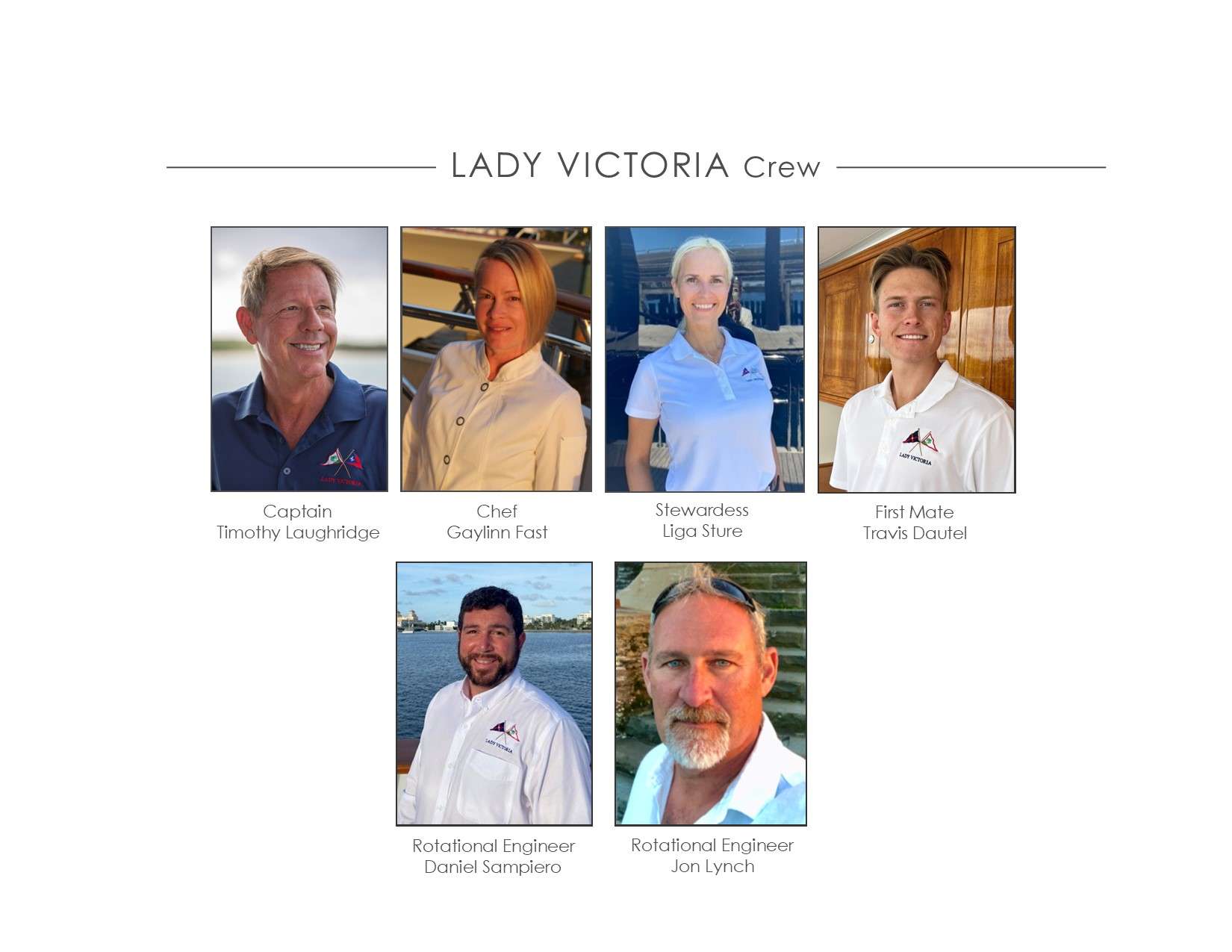Yacht Charter LADY VICTORIA Crew