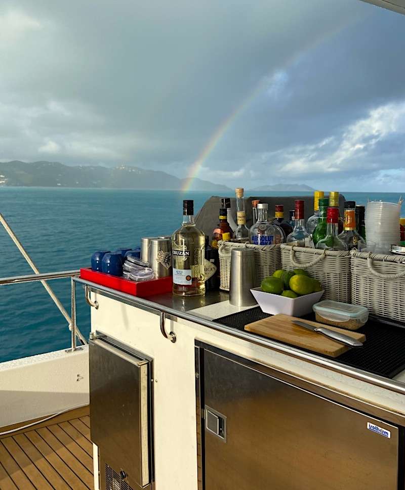THE ANNEX Yacht Charter - Rainbows on the BBQ and bar
