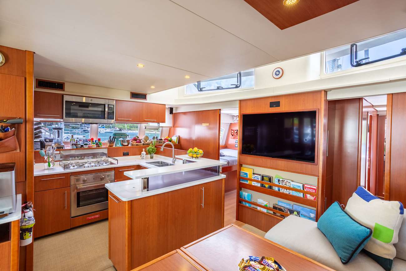 THE ANNEX Yacht Charter - The galley, from the saloon