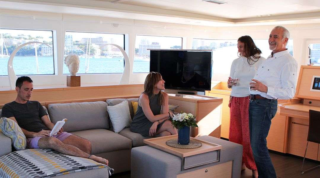 LADY M Yacht Charter - Spacious Salon and Lounge Areas