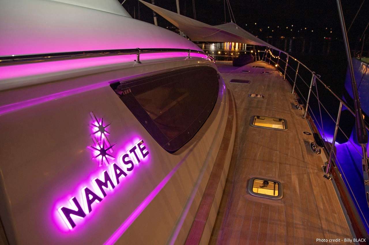 NAMASTE Yacht Charter - On deck at night
