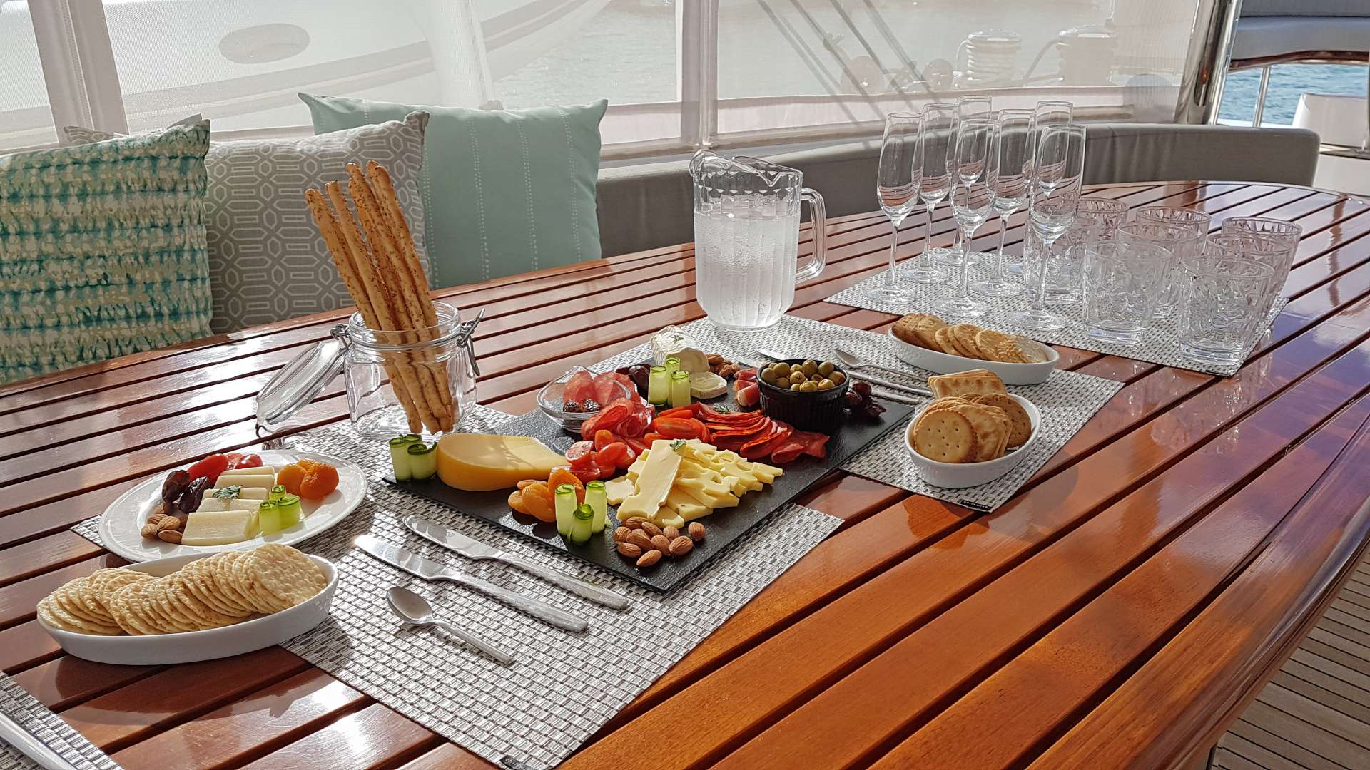 Hors d'oeuvres on Aft Deck