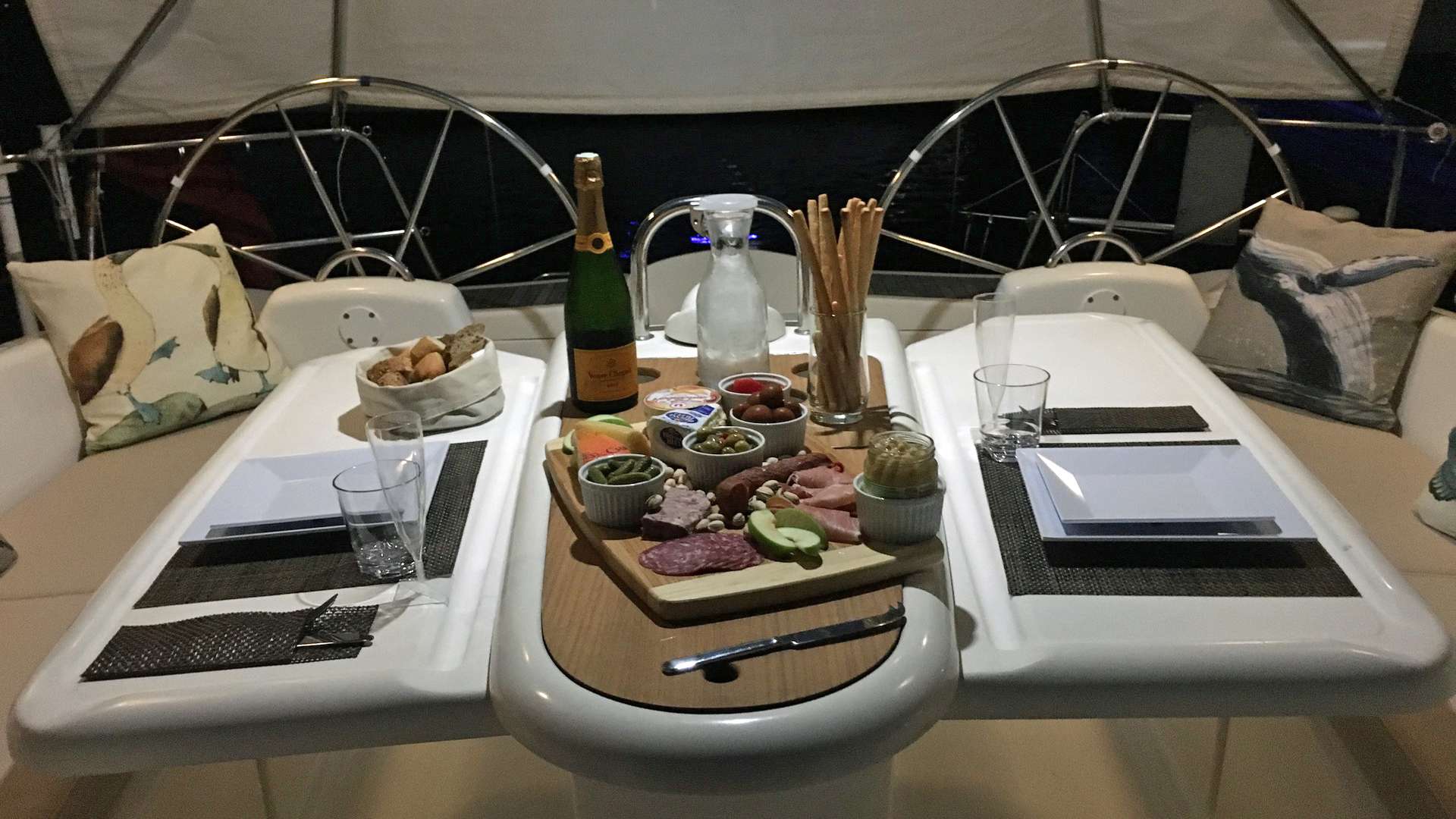 Dining in the Cockpit at Sunset