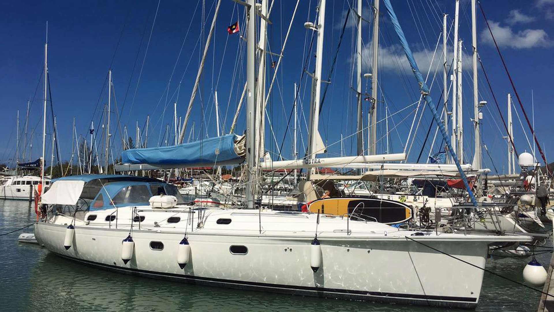 Docking in Jolly Harbour, Antigua 