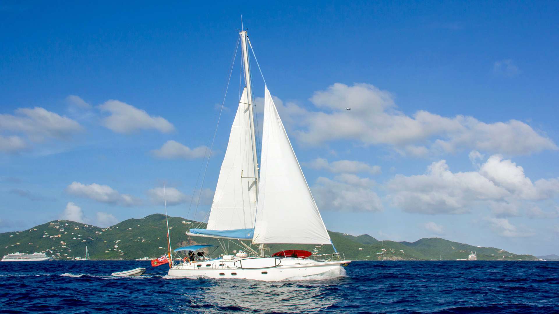 Cruising in clear blue waters