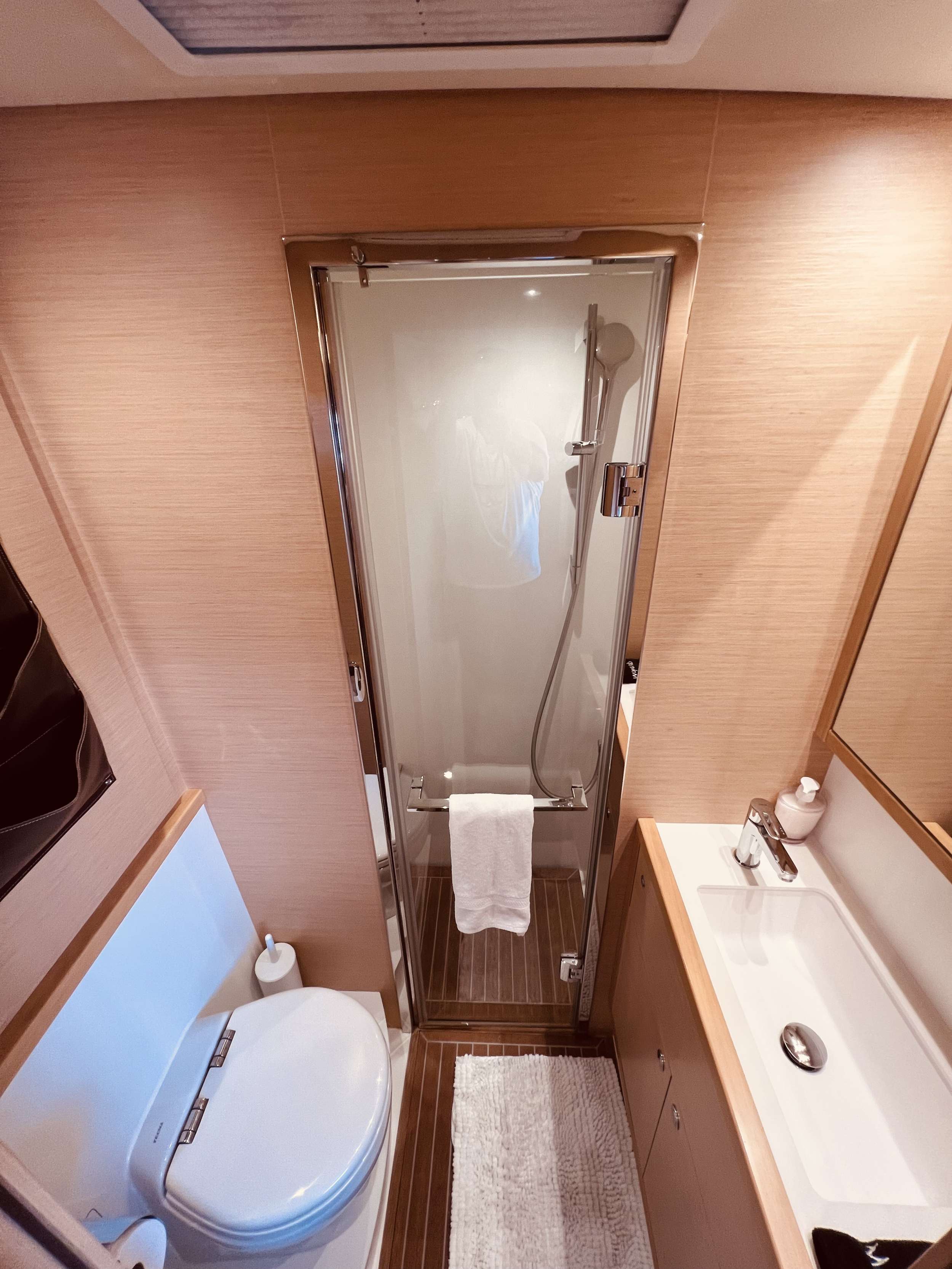 All cabins are ensuite with head and shower.