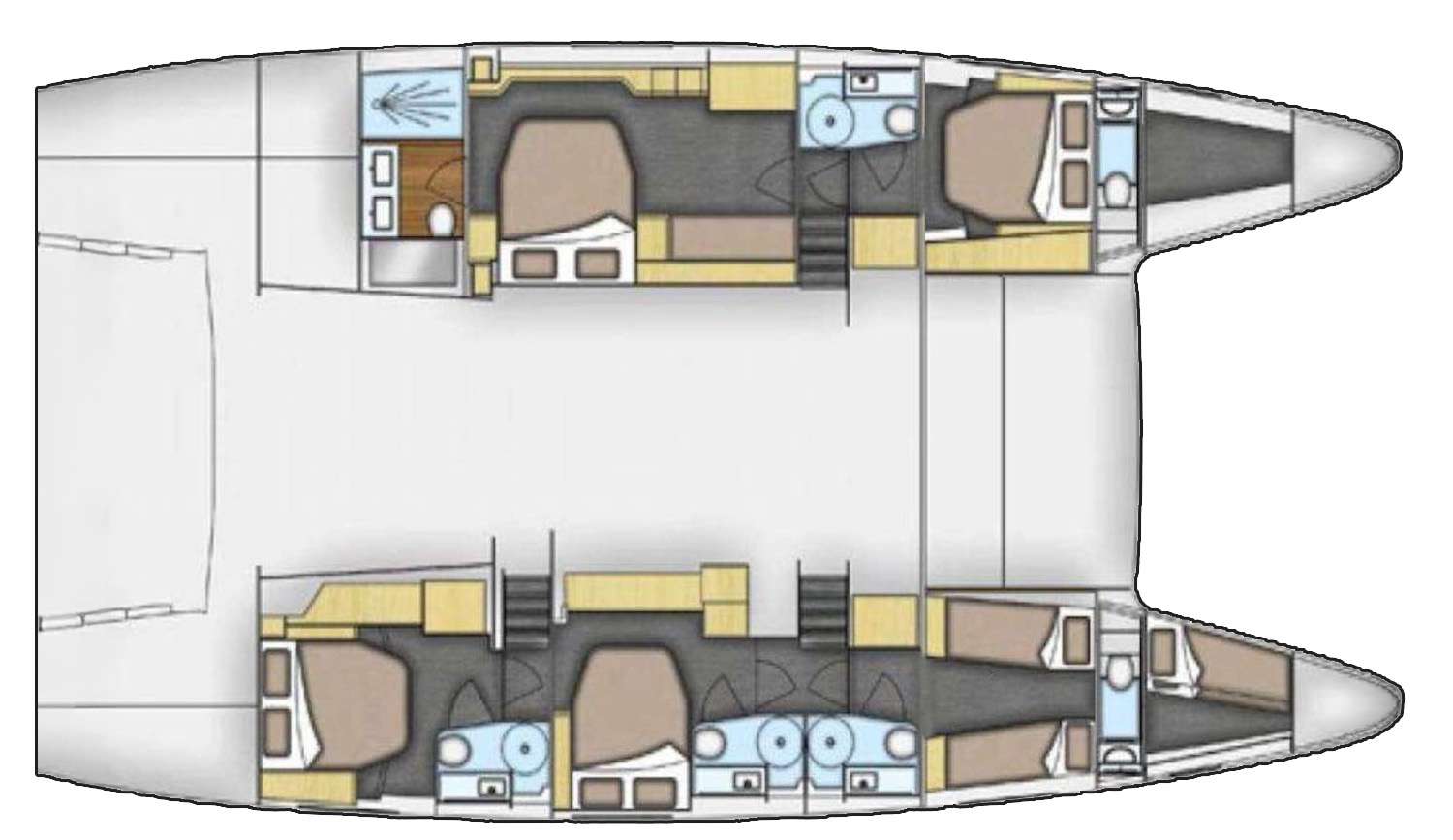 Explore the layout and specifications for NENNE, a 67 ft Sailing Catamaran