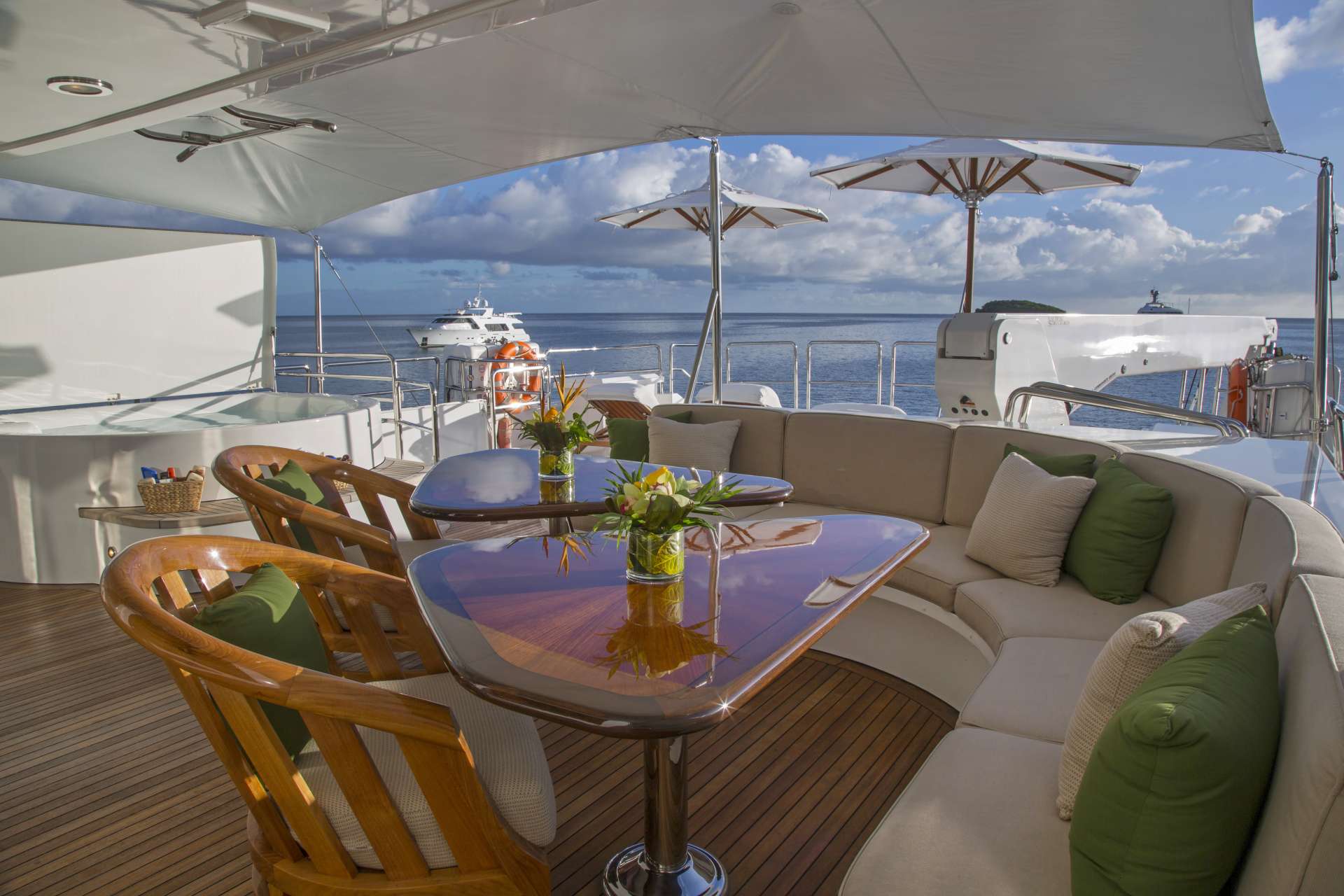 ANTARES Yacht Charter - Upper Deck seating