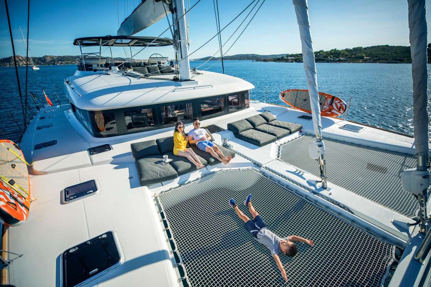 LADY FIONA Yacht Charter - Forward deck seating and trampolines