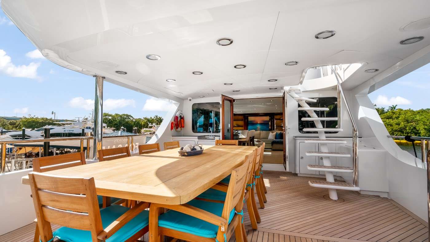 JUST ENOUGH Yacht Charter - Bridge Deck Dining