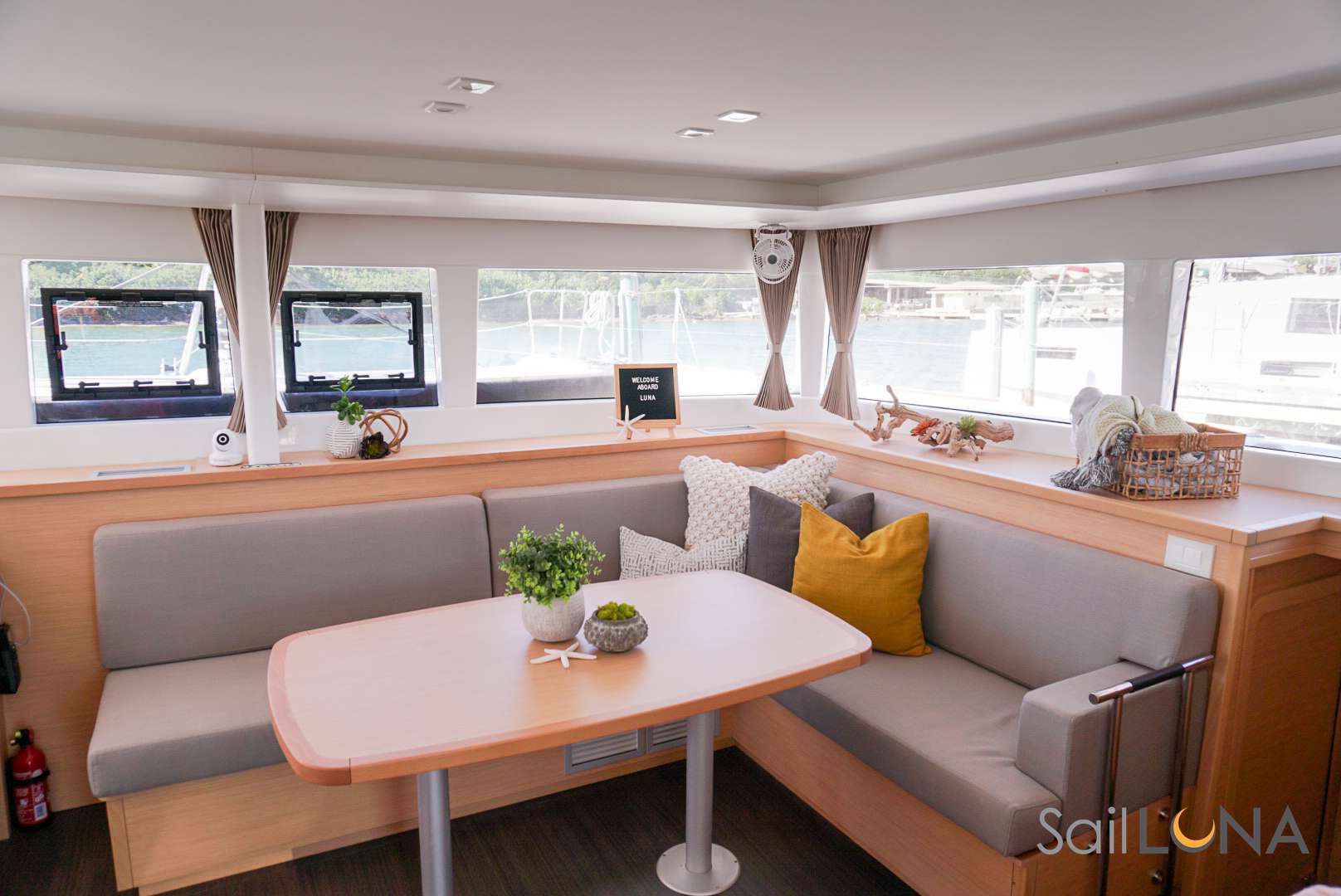 Luna is outfitted with comfortable lounge areas from bow to stern.