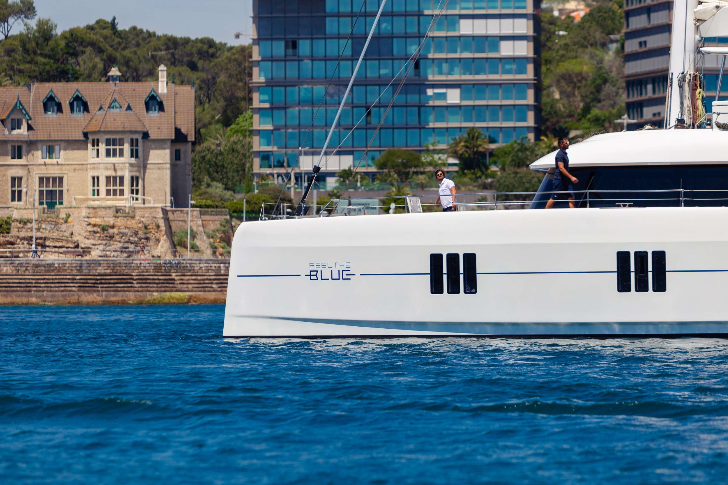 big blue catamaran