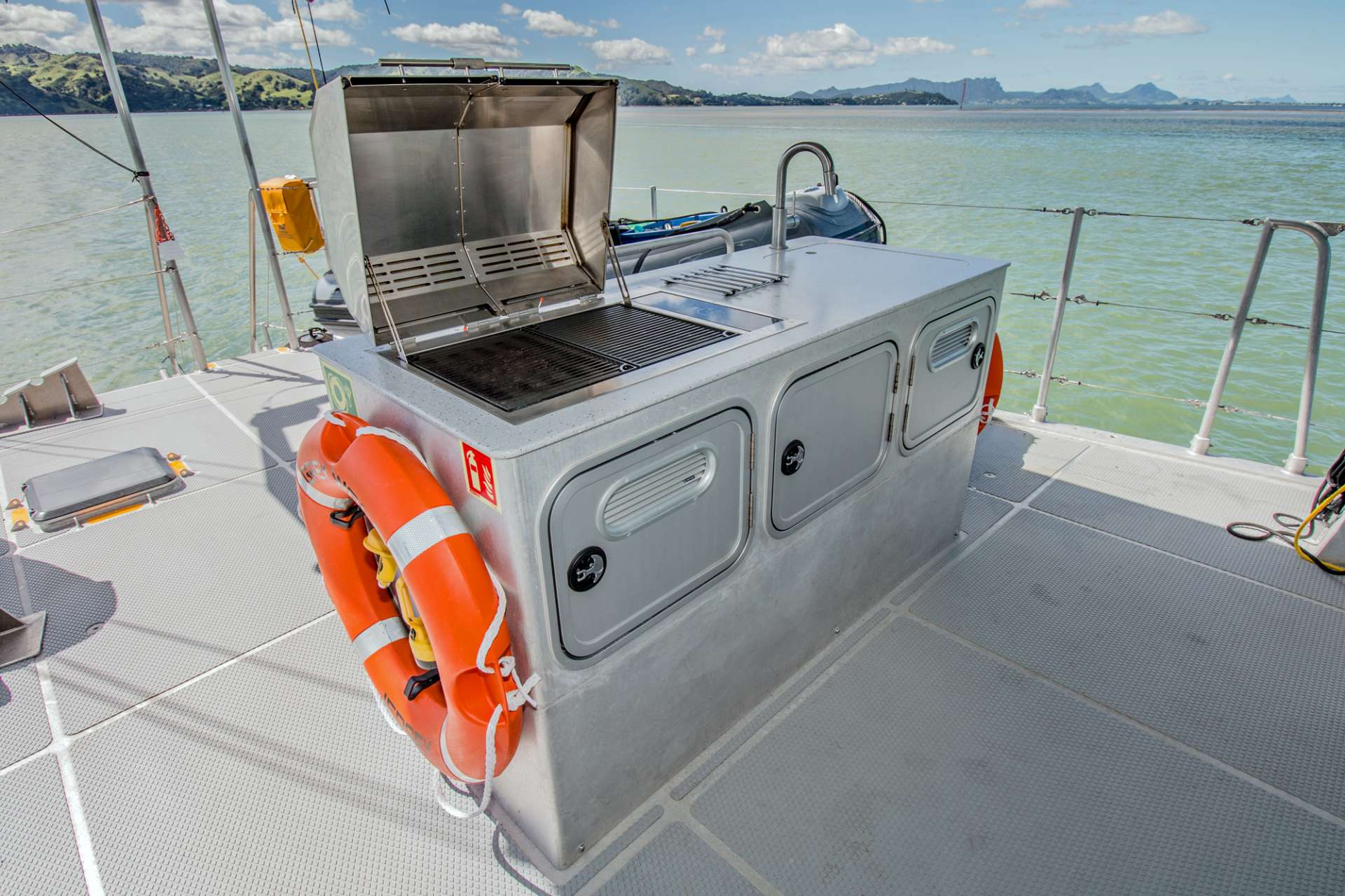 GREY WOLF Yacht Charter - Outdoor BBQ area