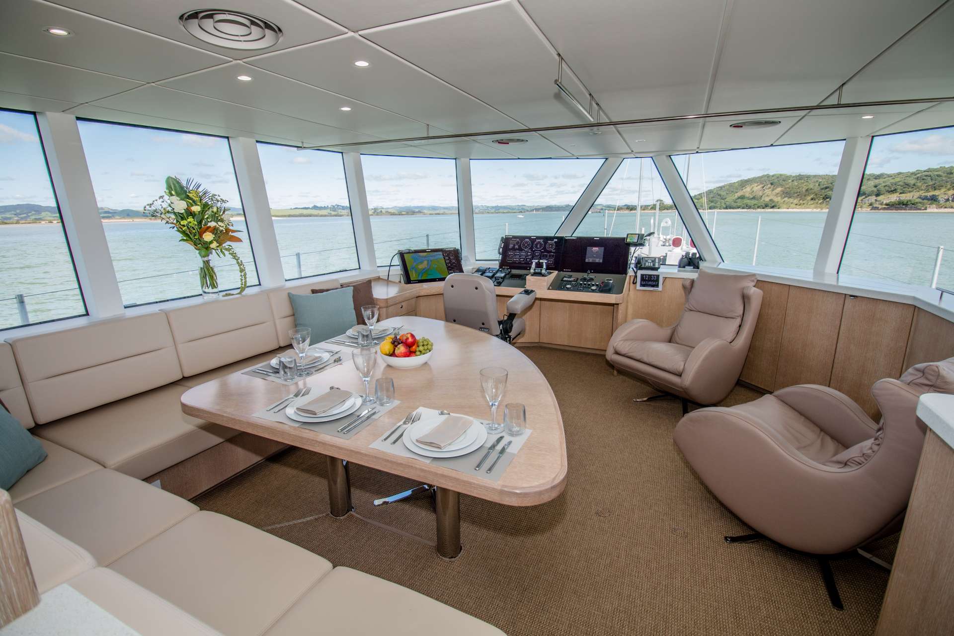 Interiors custom-designed for comfort at sea