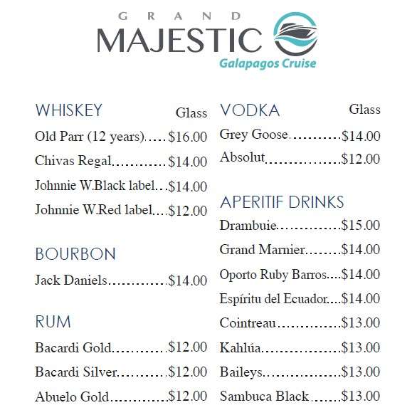 Grand Majestic - menu