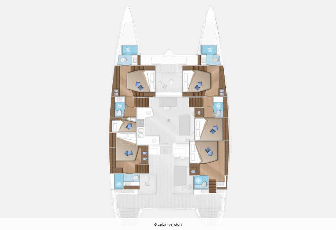 Explore the layout and specifications for SUMMER STAR, a 52 ft Sailing Catamaran