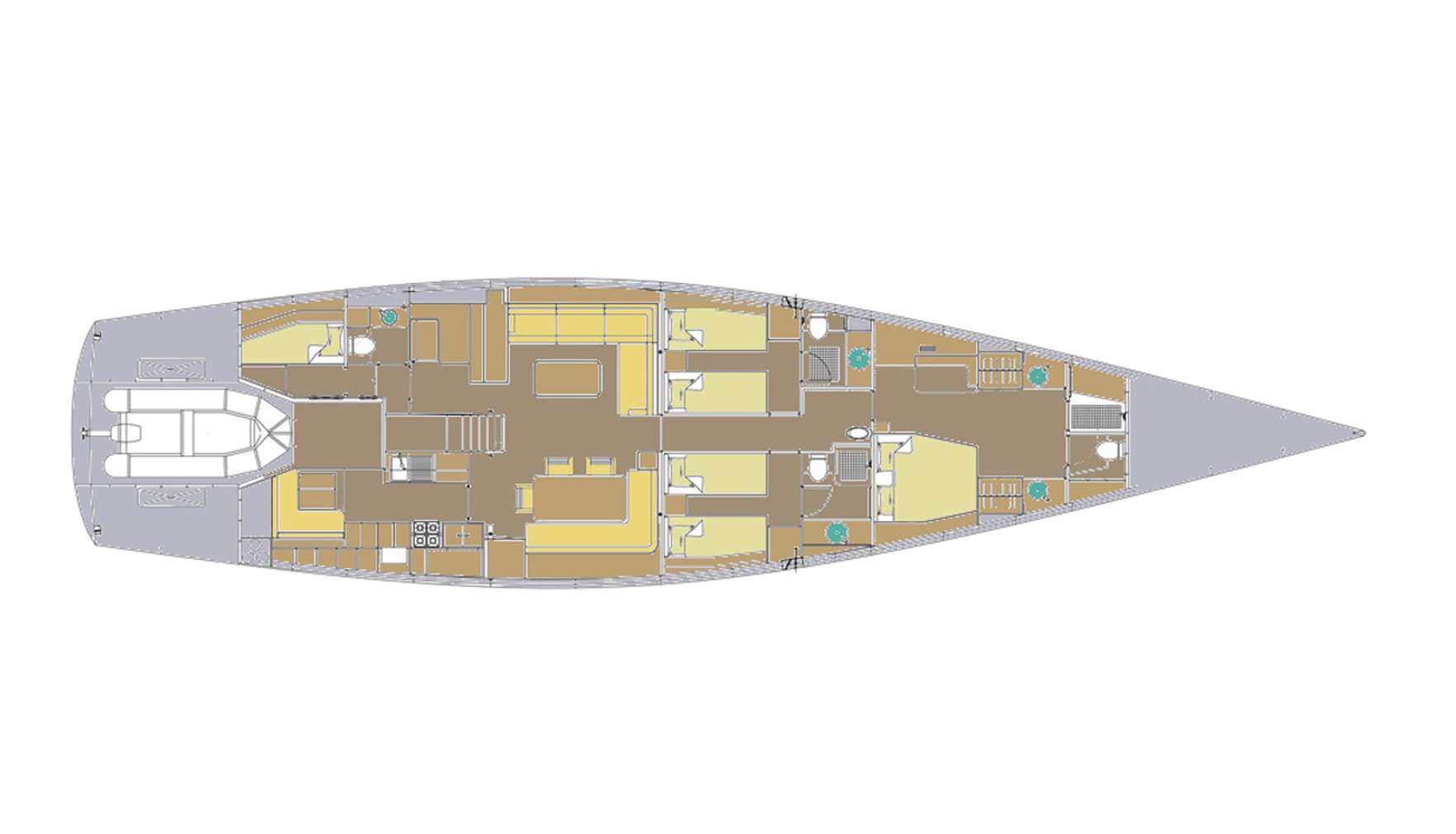 Explore the layout and specifications for IKIGAI, a 82 ft Sailing Monohull