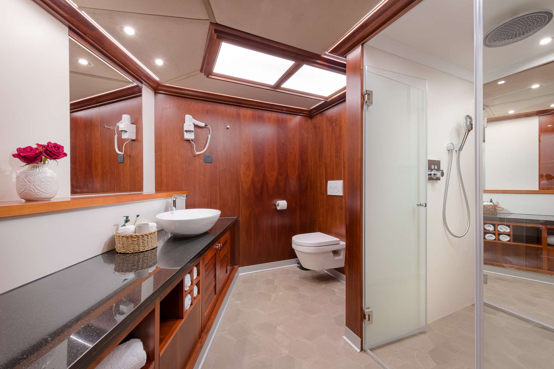 Bow Master Cabin -His and Hers Bathroom 