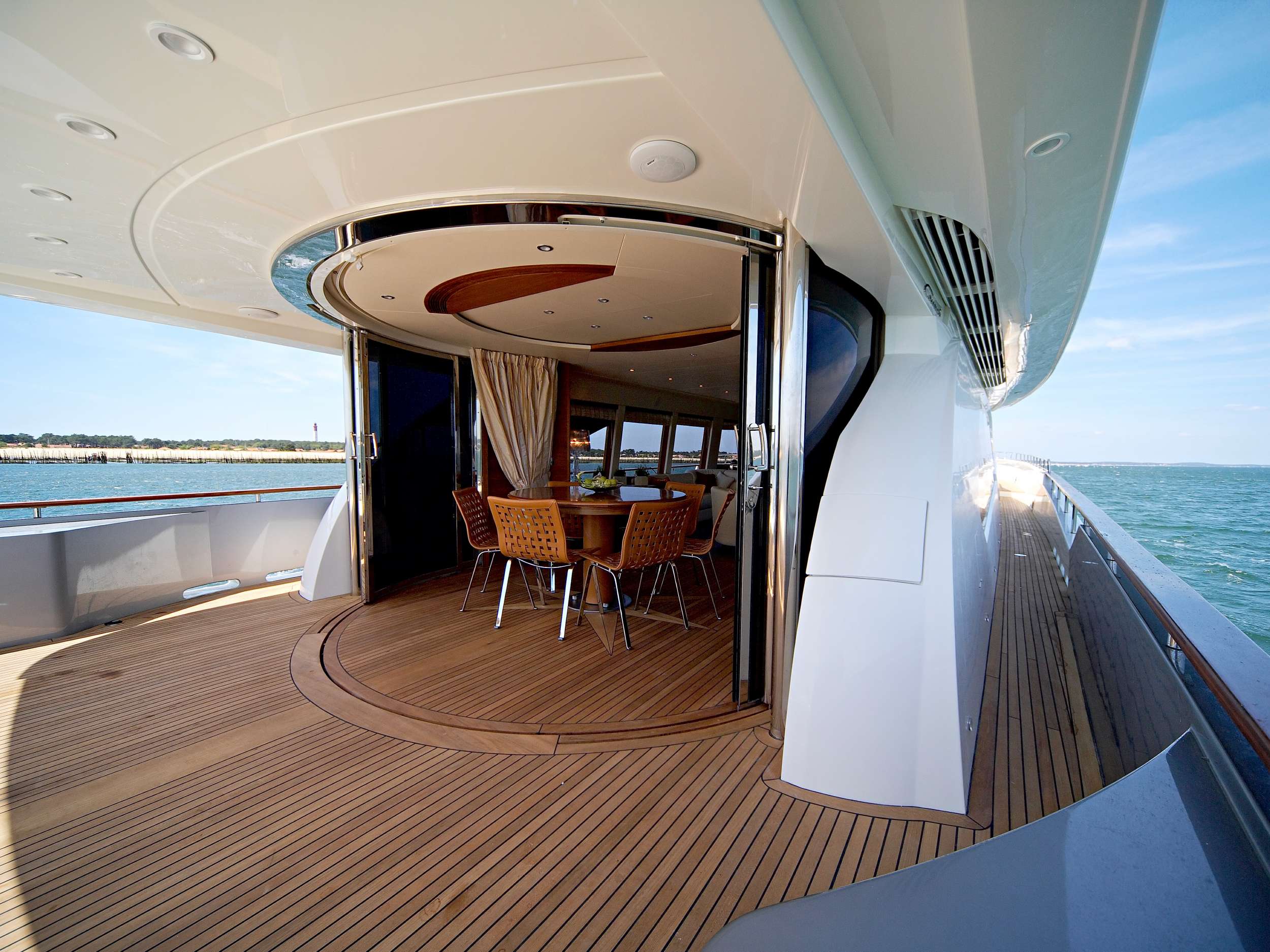 ECLIPSE 114 Yacht Charter - Aft deck with curved glass enclosure