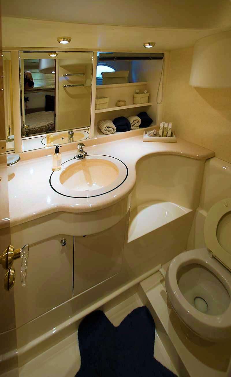 AVENTURA II Yacht Charter - VIP en suite bathroom with separate shower &amp; ample storage space