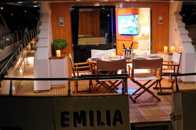 EMILIA Yacht Charter - Aft deck