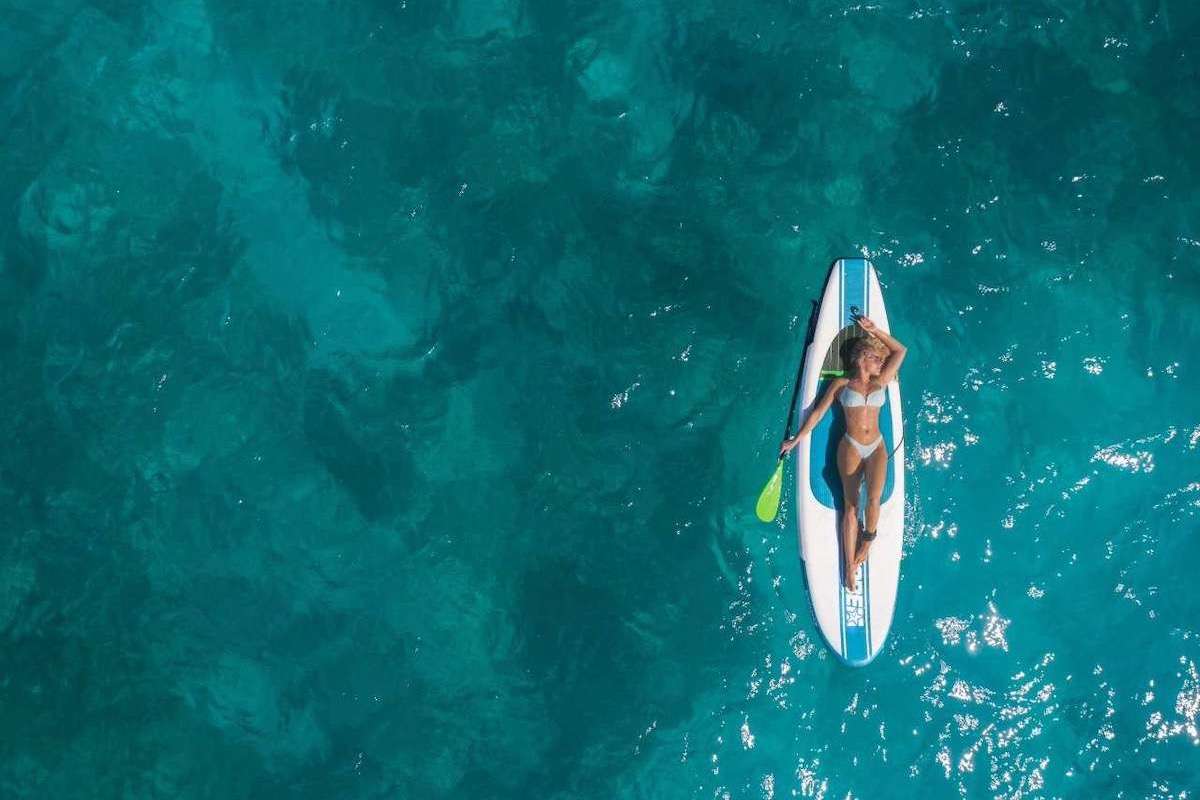 Releaxing on a paddle board