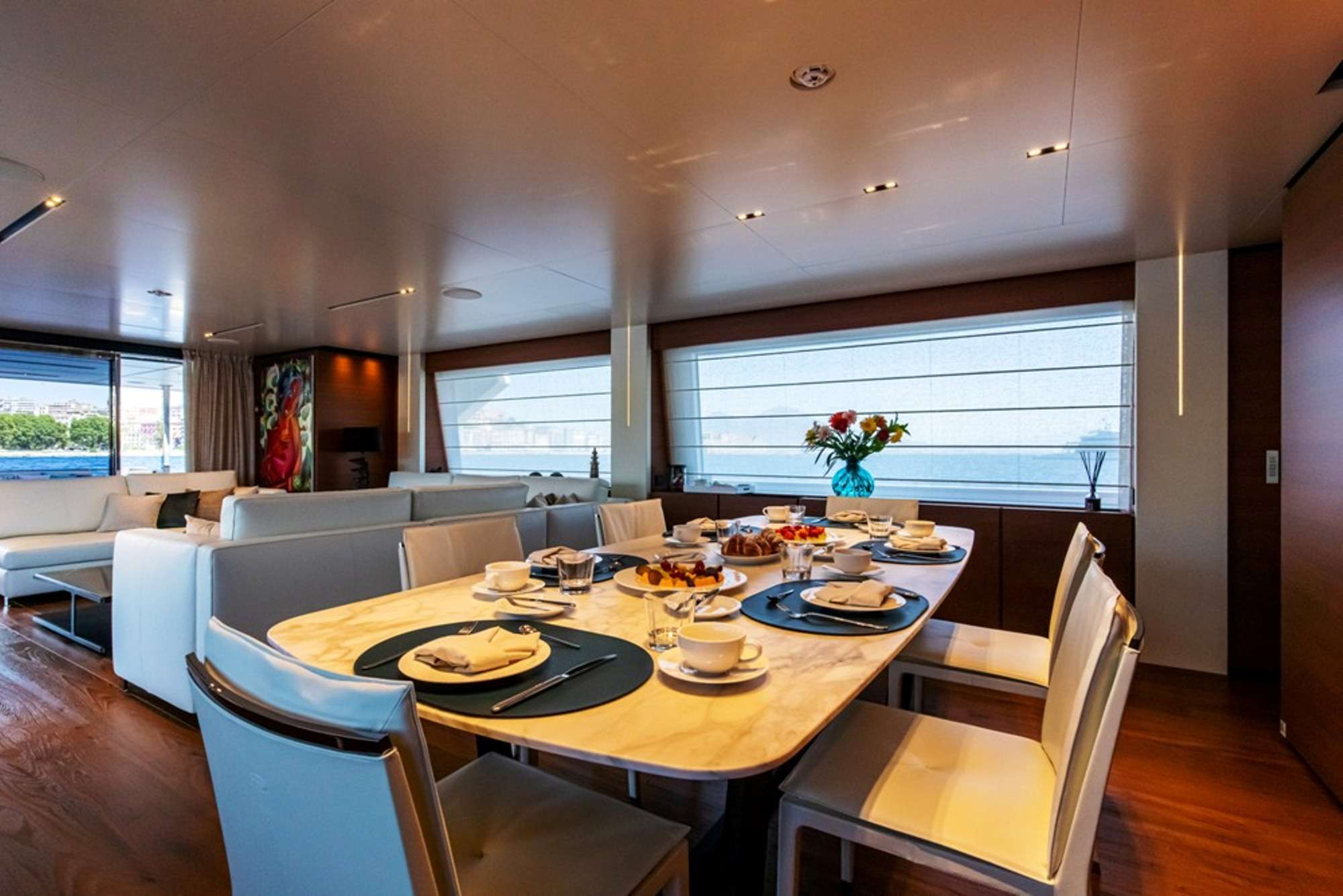 Penelope Yacht Charter - Salon formal dining zone