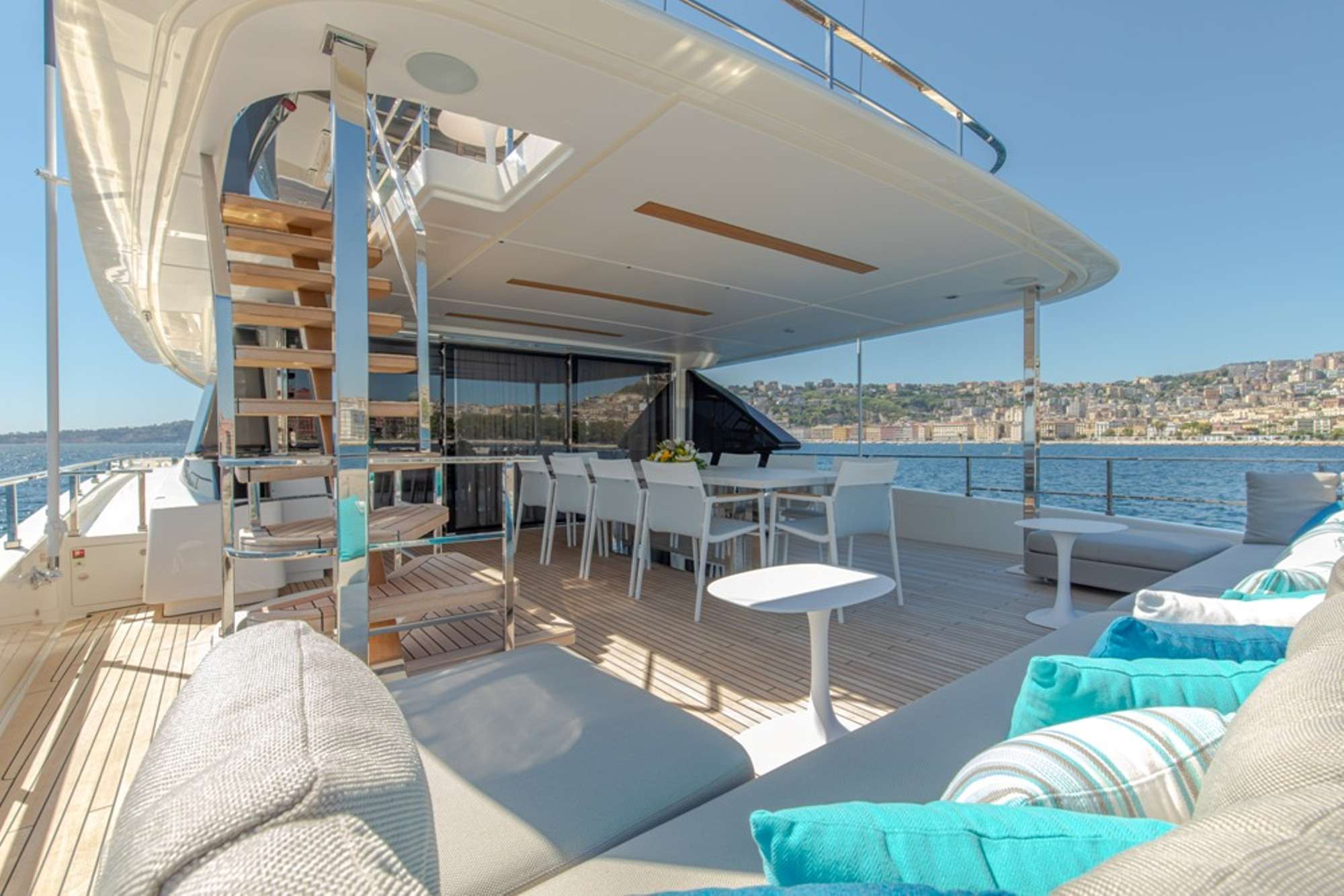 Penelope Yacht Charter - Upper deck lounge area