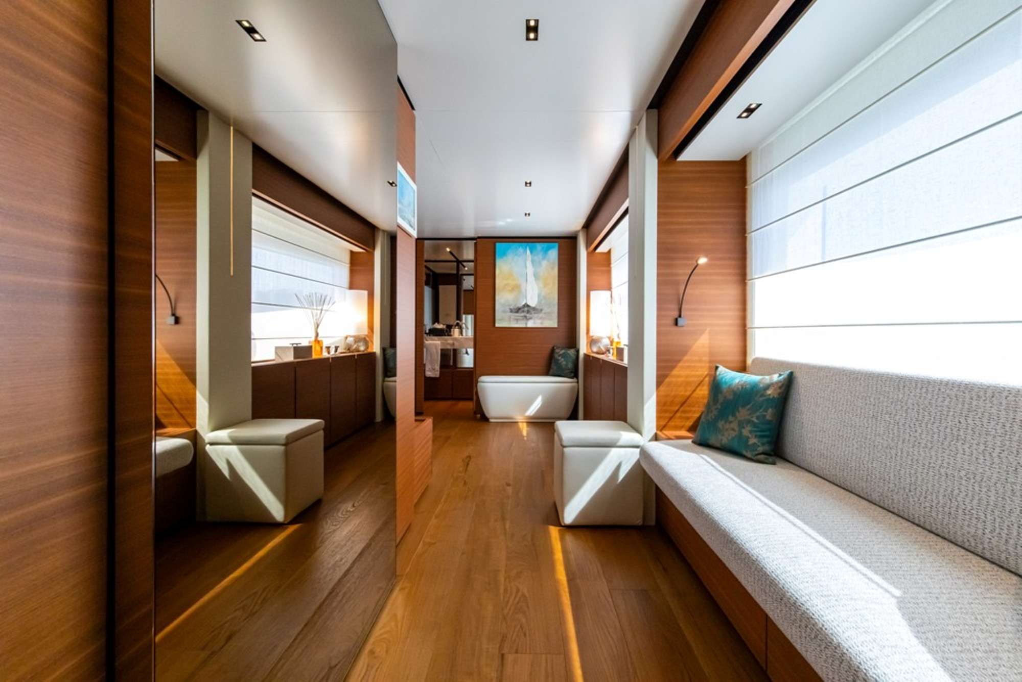 Penelope Yacht Charter - Master stateroom sofa