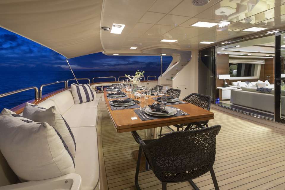 Main aft deck at night
