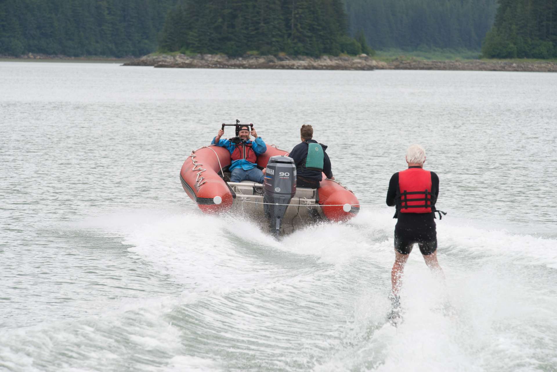 Snow Goose Yacht Charter - Water skiing in Alaska....really is an activity!