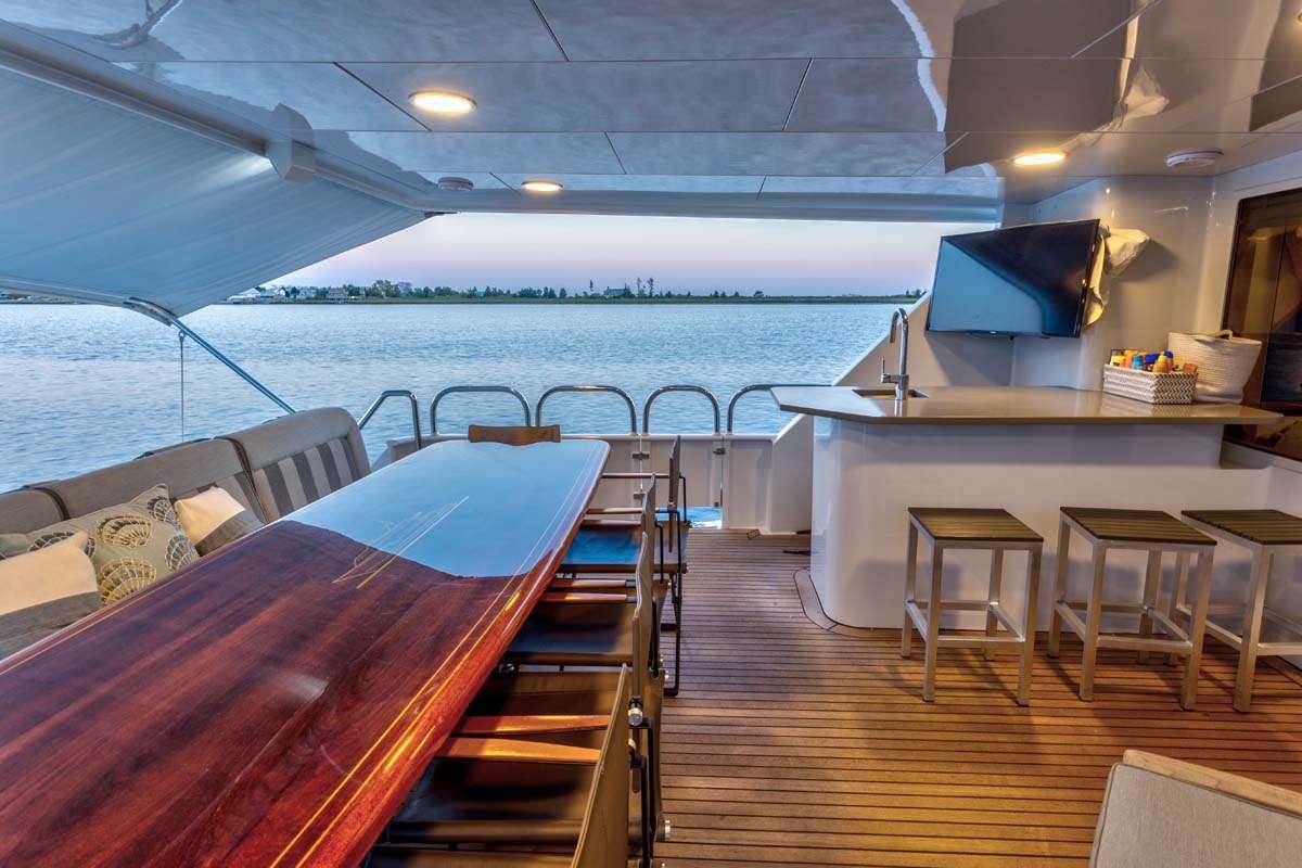 Aft Deck Dining by night