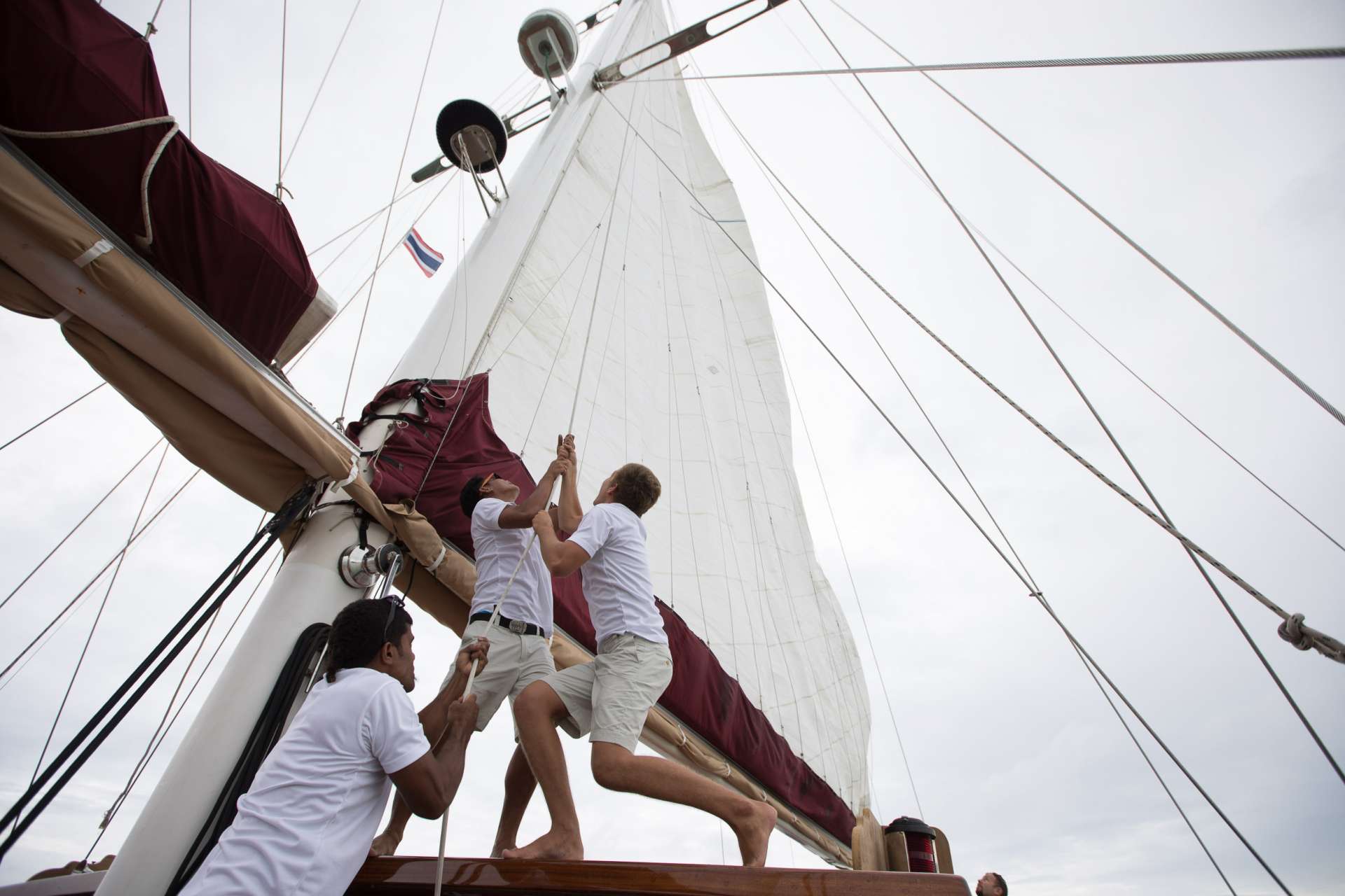 Hoisting the sails