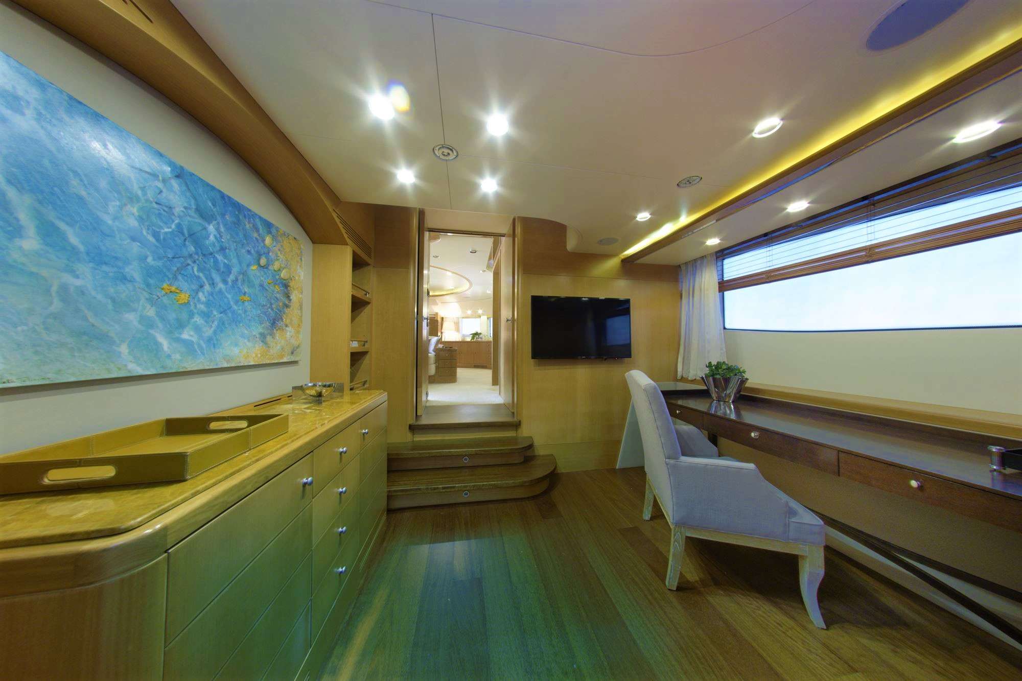 GRANDE AMORE Yacht Charter - Main Deck Office - Can be either connected or separated by Master Cabin