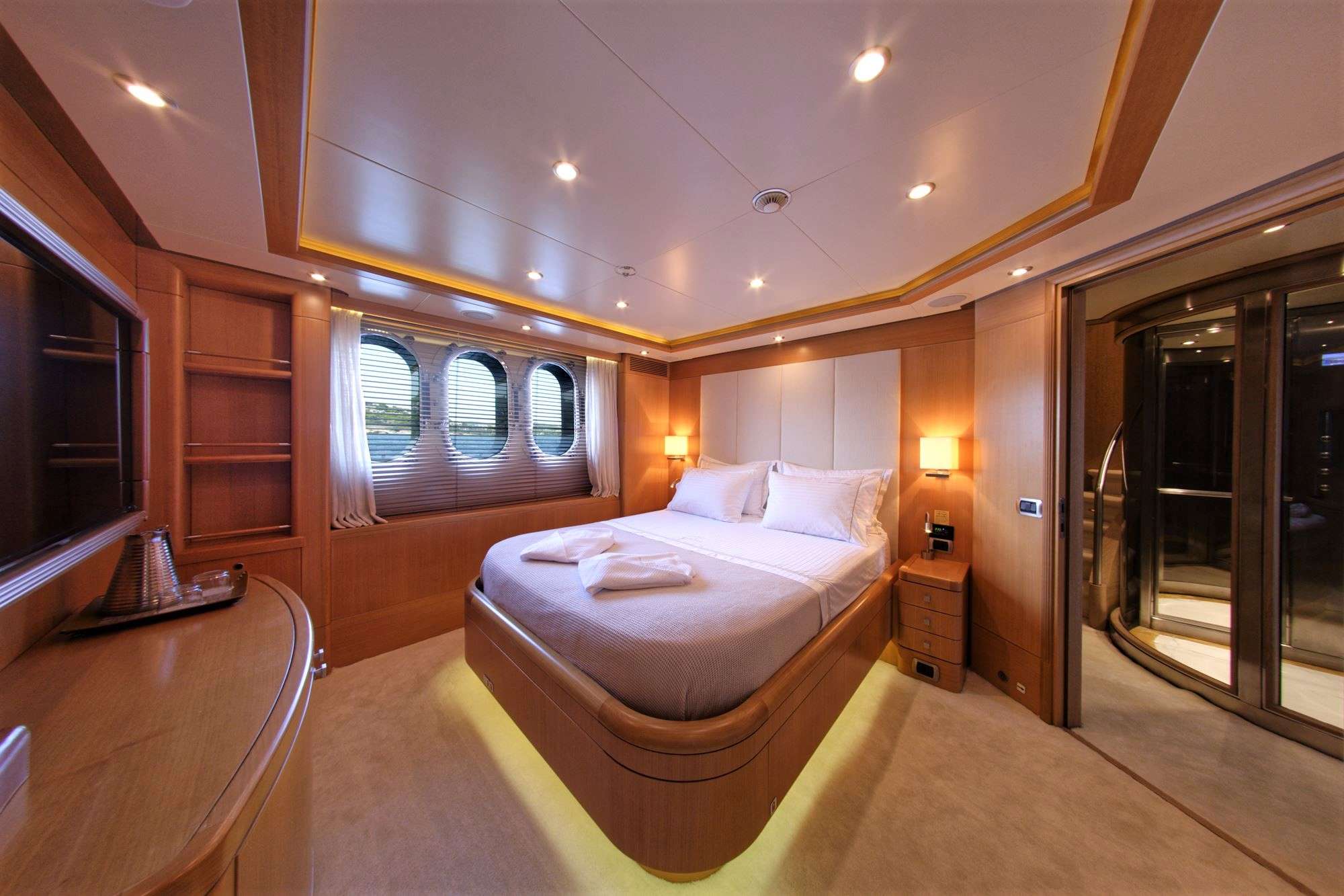 GRANDE AMORE Yacht Charter - One of the 2 almost identical Double cabins on Lower Deck