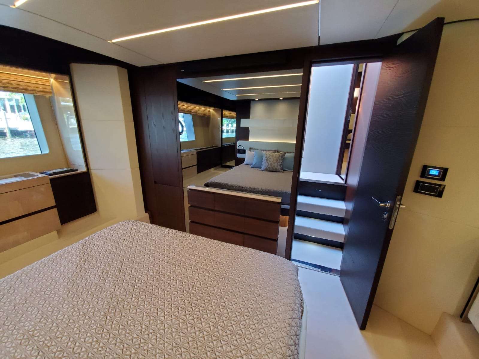 No Name Yacht Charter - Master Suite TV Entrance