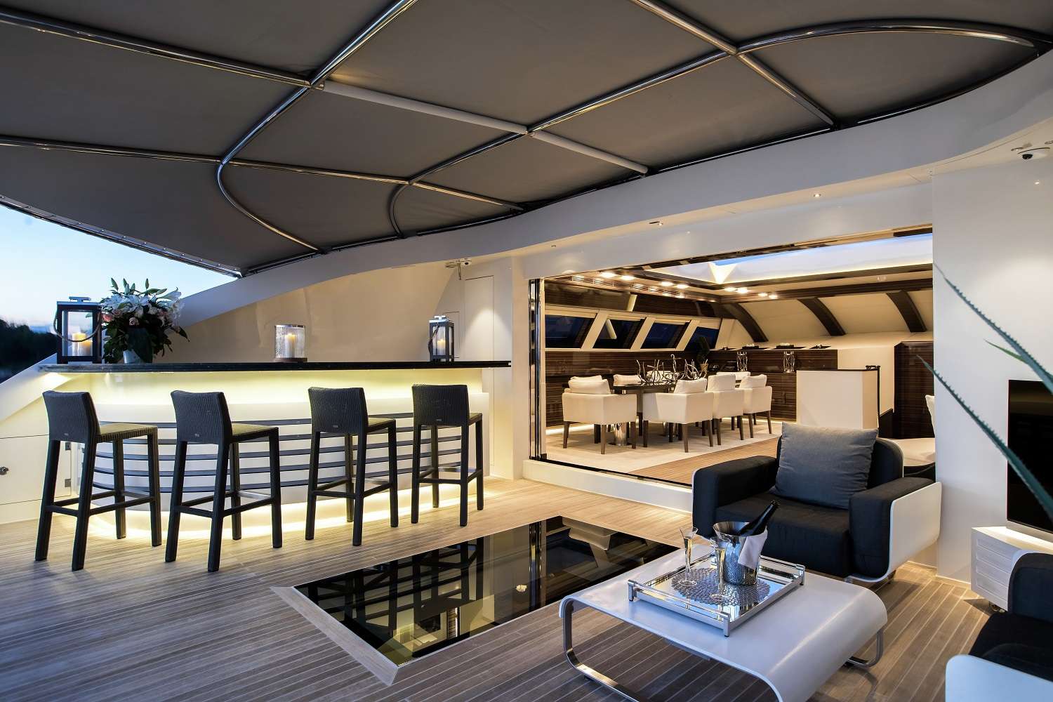 Gems II Yacht Charter - Bar on top deck